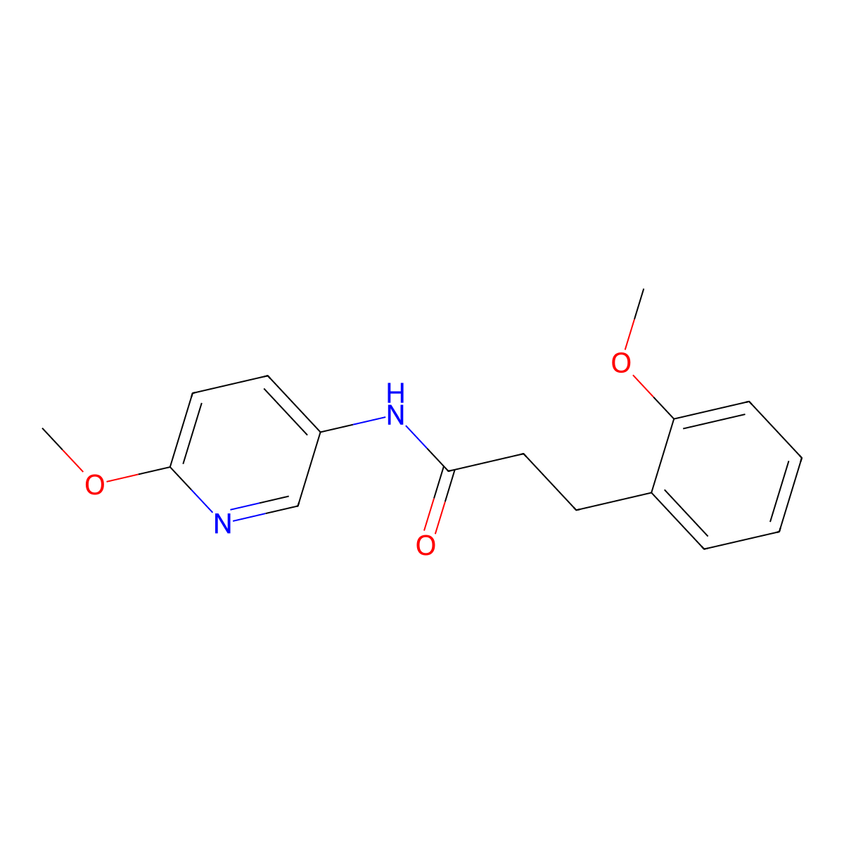 3-(2-methoxyphenyl)-N-(6-methoxypyridin-3-yl)propanamide molecular structure, CAS 1232770-10-3