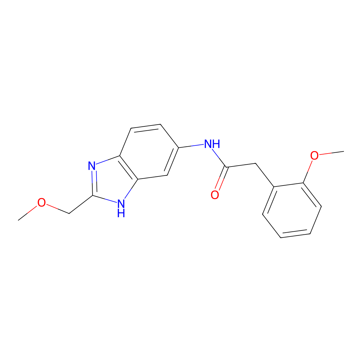 N-[2-(methoxymethyl)-1H-benzimidazol-5-yl]-2-(2-methoxyphenyl)acetamide molecular structure, CAS 1232770-20-5