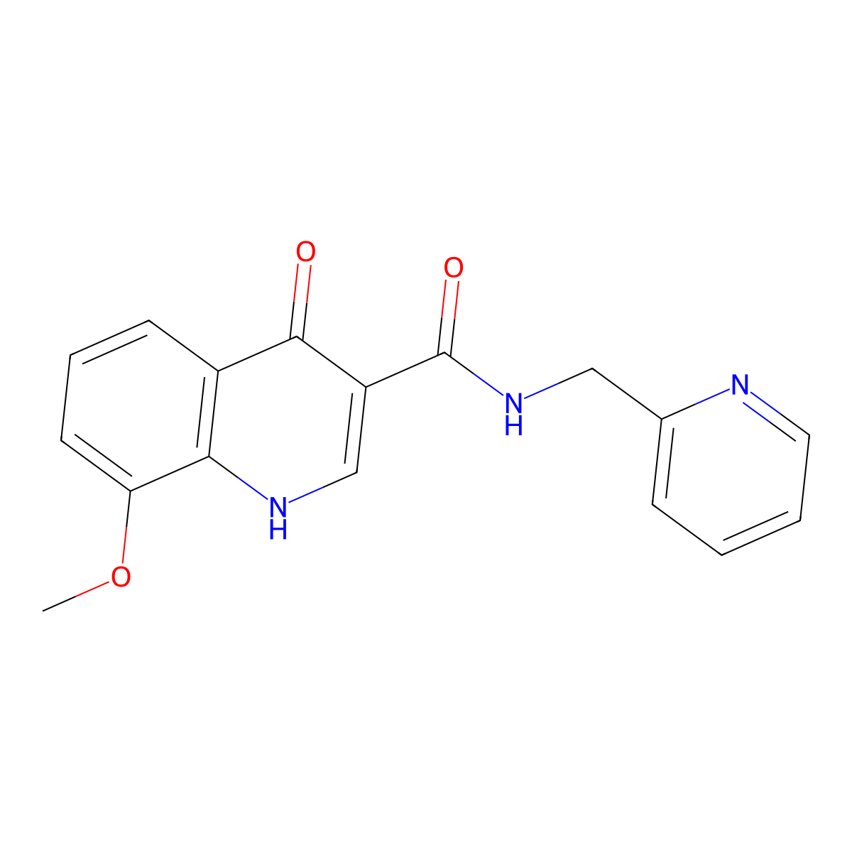 4-hydroxy-8-methoxy-N-(pyridin-2-ylmethyl)quinoline-3-carboxamide molecular structure, CAS 1232770-30-7