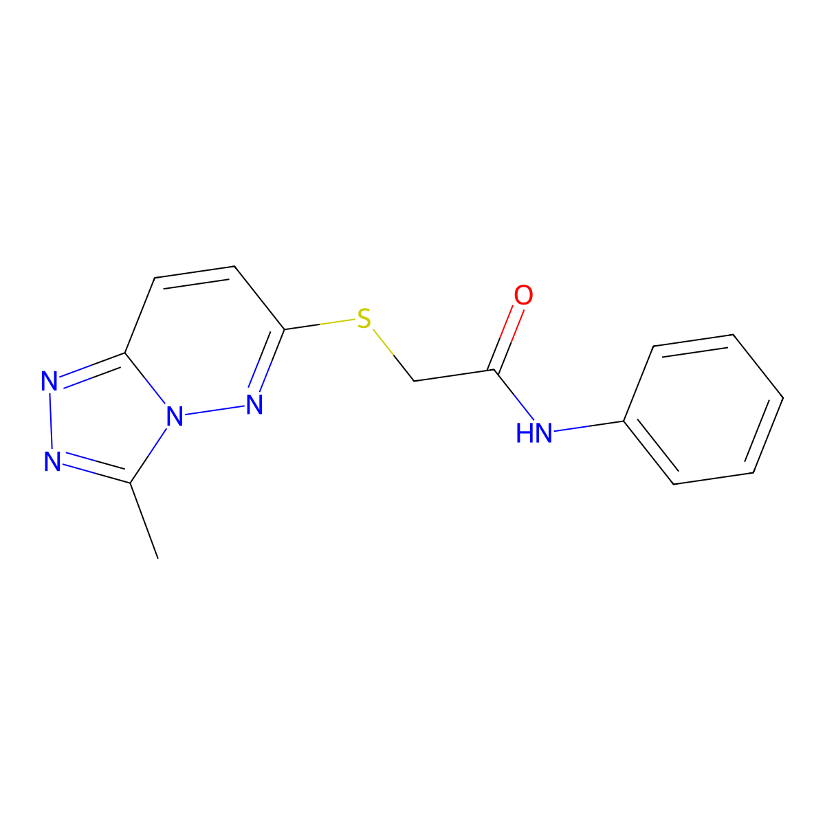 2-[(3-methyl[1,2,4]triazolo[4,3-b]pyridazin-6-yl)sulfanyl]-N-phenylacetamide molecular structure, CAS 1232770-51-2