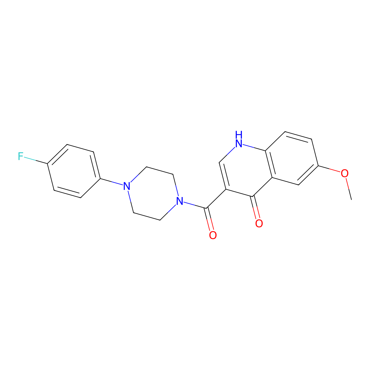 (4-(4-Fluorophenyl)piperazin-1-yl)(4-hydroxy-6-methoxyquinolin-3-yl)methanone molecular structure, CAS 1232770-55-6