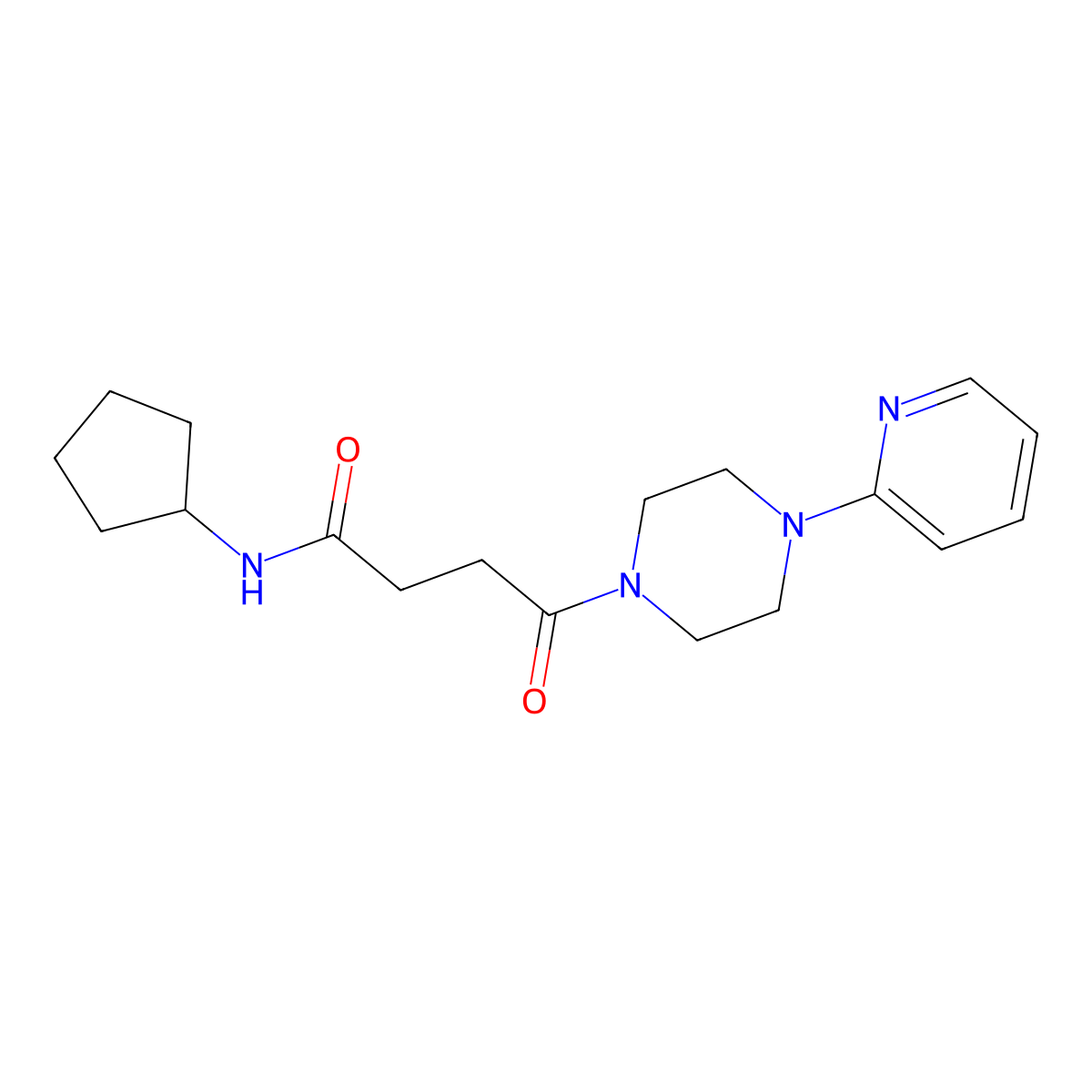 N~1~-cyclopentyl-4-oxo-4-[4-(2-pyridyl)piperazino]butanamide molecular structure, CAS 1232770-63-6