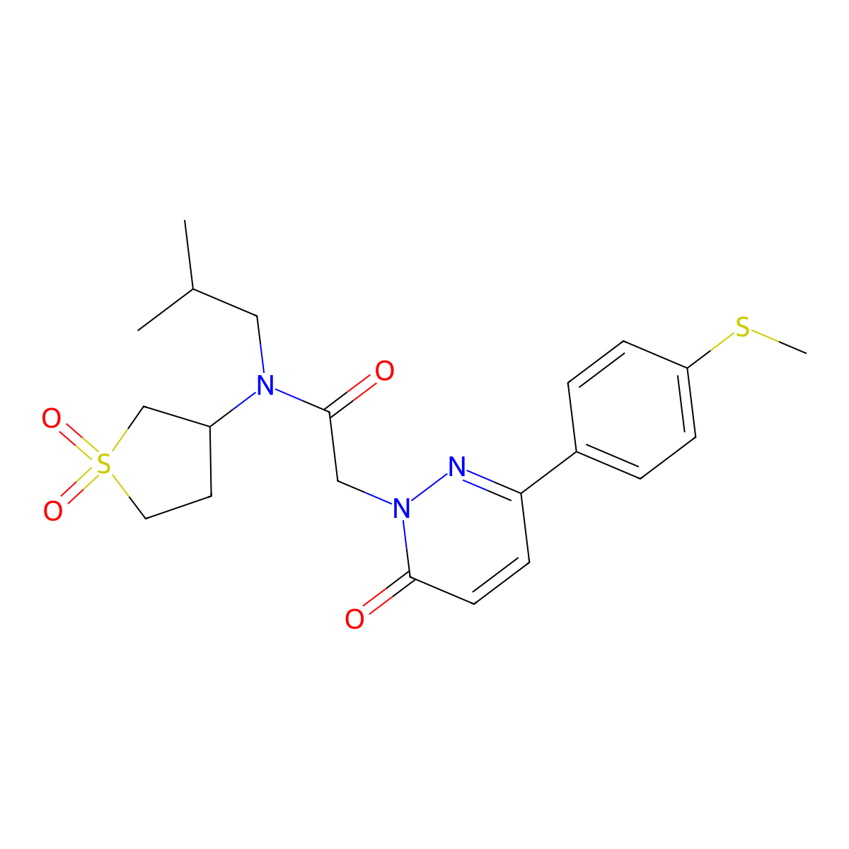 N-(1,1-dioxidotetrahydrothiophen-3-yl)-N-(2-methylpropyl)-2-{3-[4-(methylsulfanyl)phenyl]-6-oxopyridazin-1(6H)-yl}acetamide molecular structure, CAS 1232770-79-4