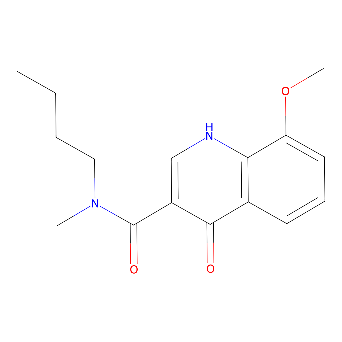N-butyl-8-methoxy-N-methyl-4-oxo-1,4-dihydroquinoline-3-carboxamide molecular structure, CAS 1232770-91-0
