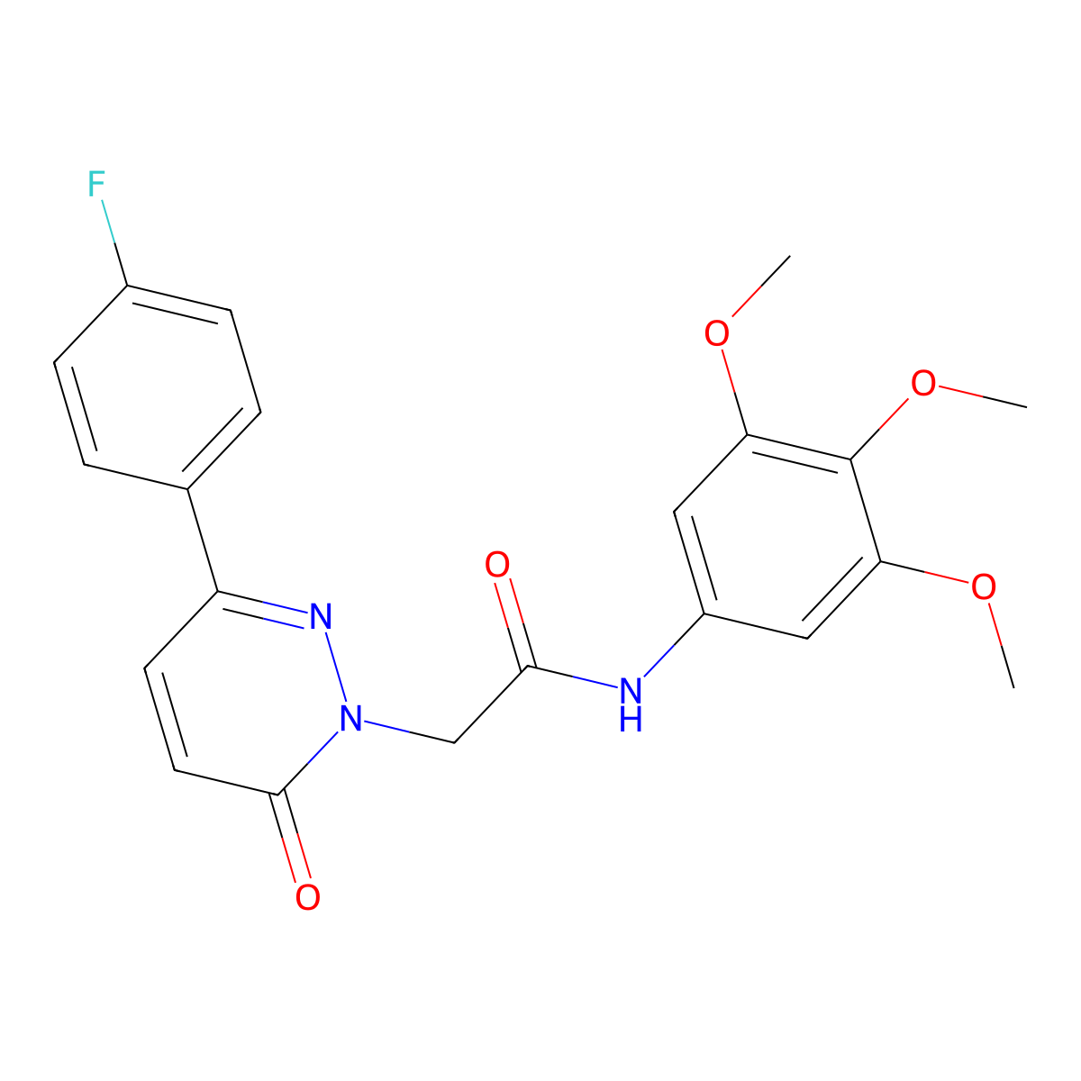 2-(3-(4-fluorophenyl)-6-oxopyridazin-1(6H)-yl)-N-(3,4,5-trimethoxyphenyl)acetamide molecular structure, CAS 1232770-97-6