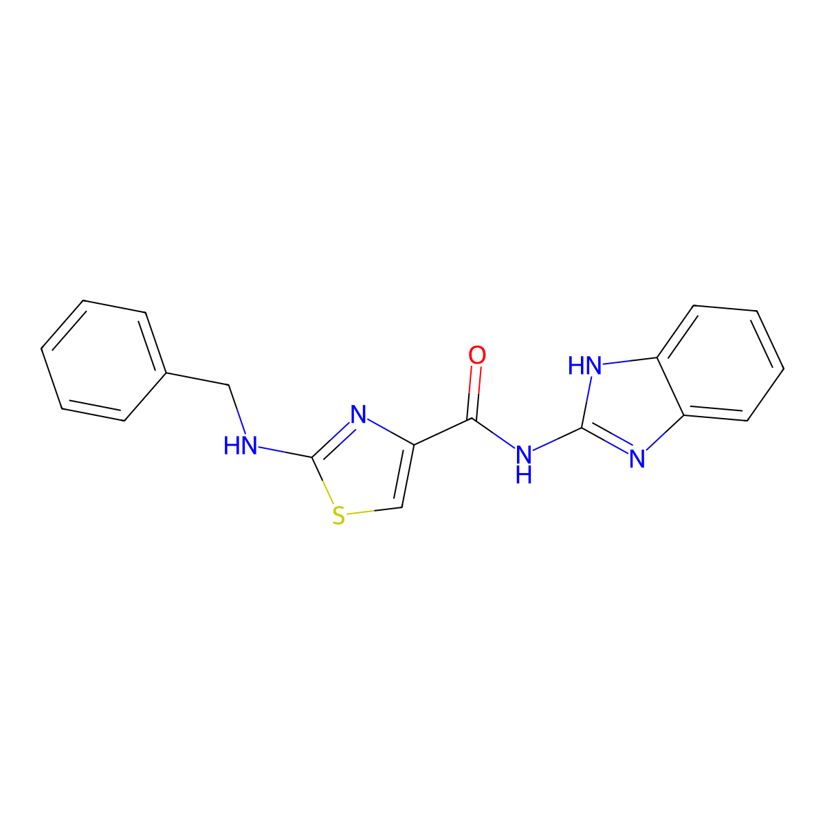 N-(1H-benzimidazol-2-yl)-2-(benzylamino)-1,3-thiazole-4-carboxamide molecular structure, CAS 1232771-02-6