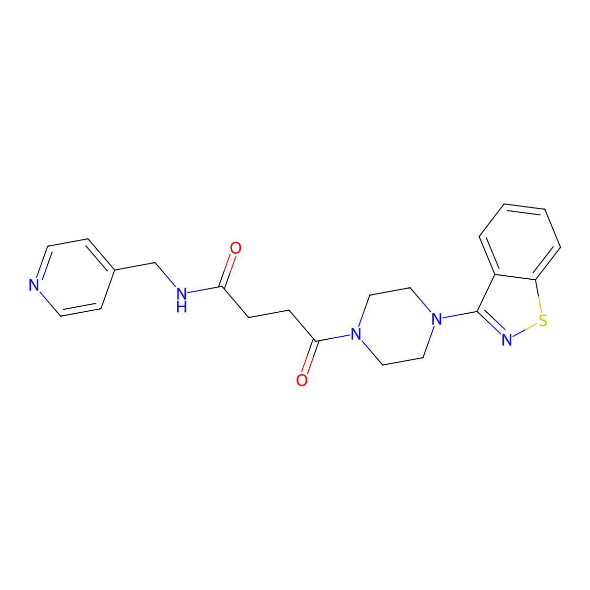 4-[4-(1,2-benzisothiazol-3-yl)piperazino]-4-oxo-N~1~-(4-pyridylmethyl)butanamide molecular structure, CAS 1232771-10-6