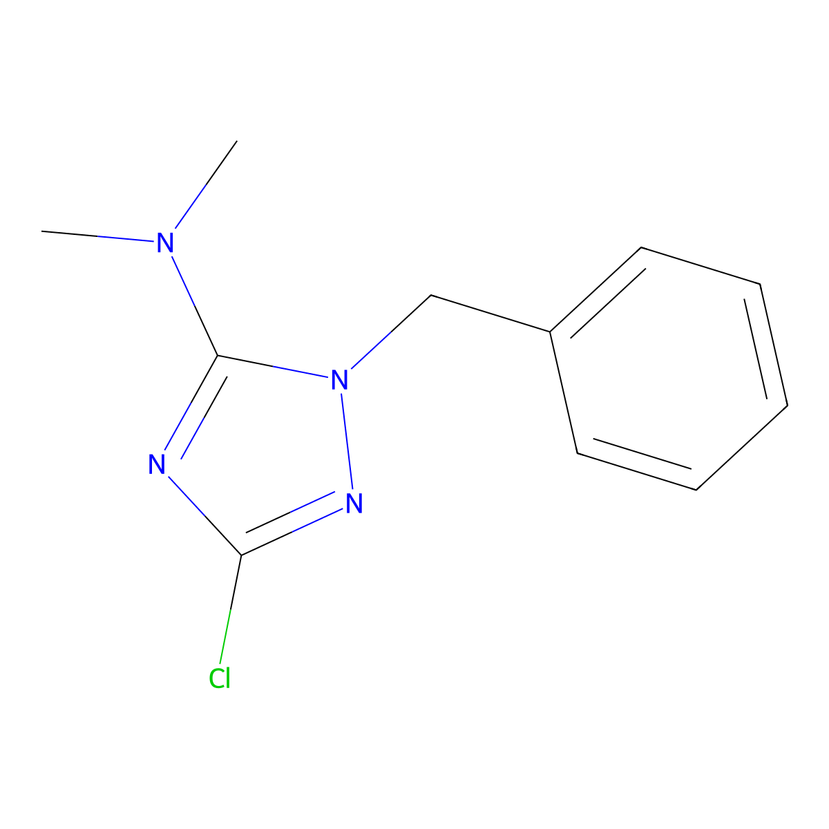 1-benzyl-3-chloro-N,N-dimethyl-1H-1,2,4-triazol-5-amine molecular structure, CAS 1232771-11-7
