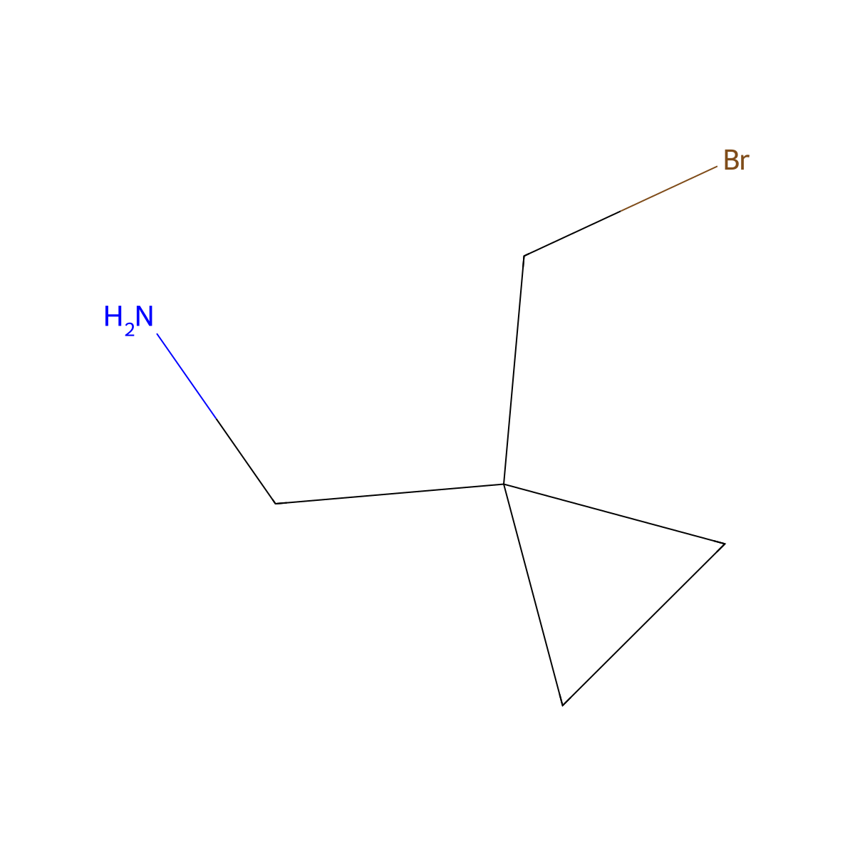 [1-(Bromomethyl)cyclopropyl]methanamine molecular structure, CAS 1232772-52-9