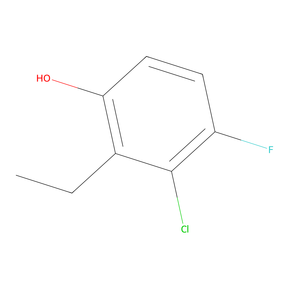 3-Chloro-2-ethyl-4-fluorophenol molecular structure, CAS 1232774-18-3
