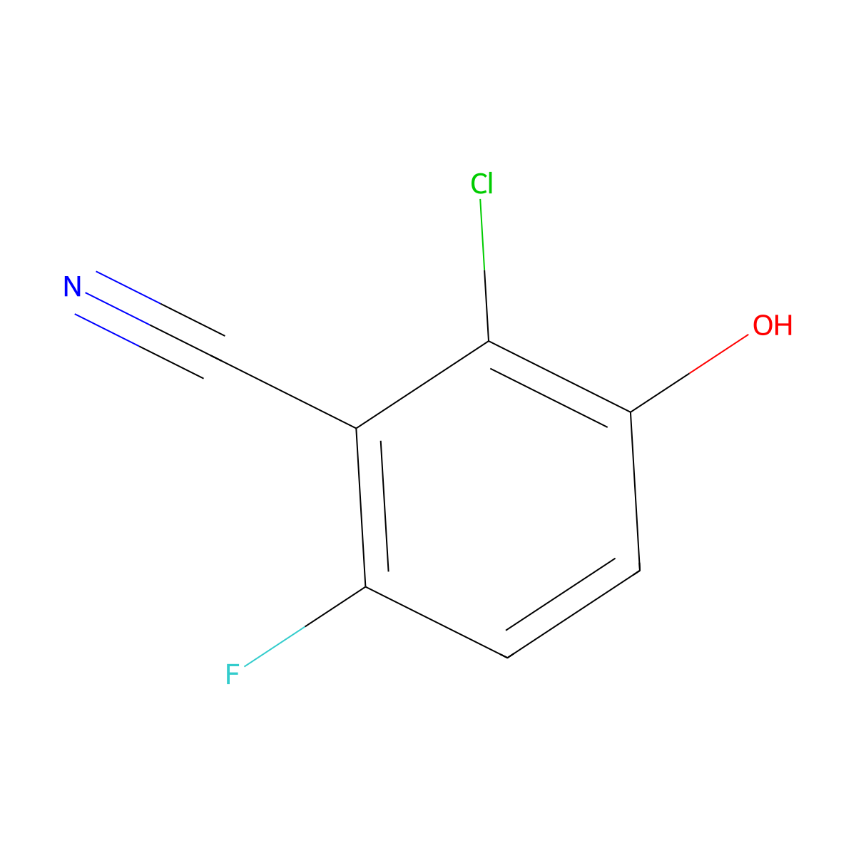 2-Chloro-6-fluoro-3-hydroxybenzonitrile molecular structure, CAS 1232774-20-7