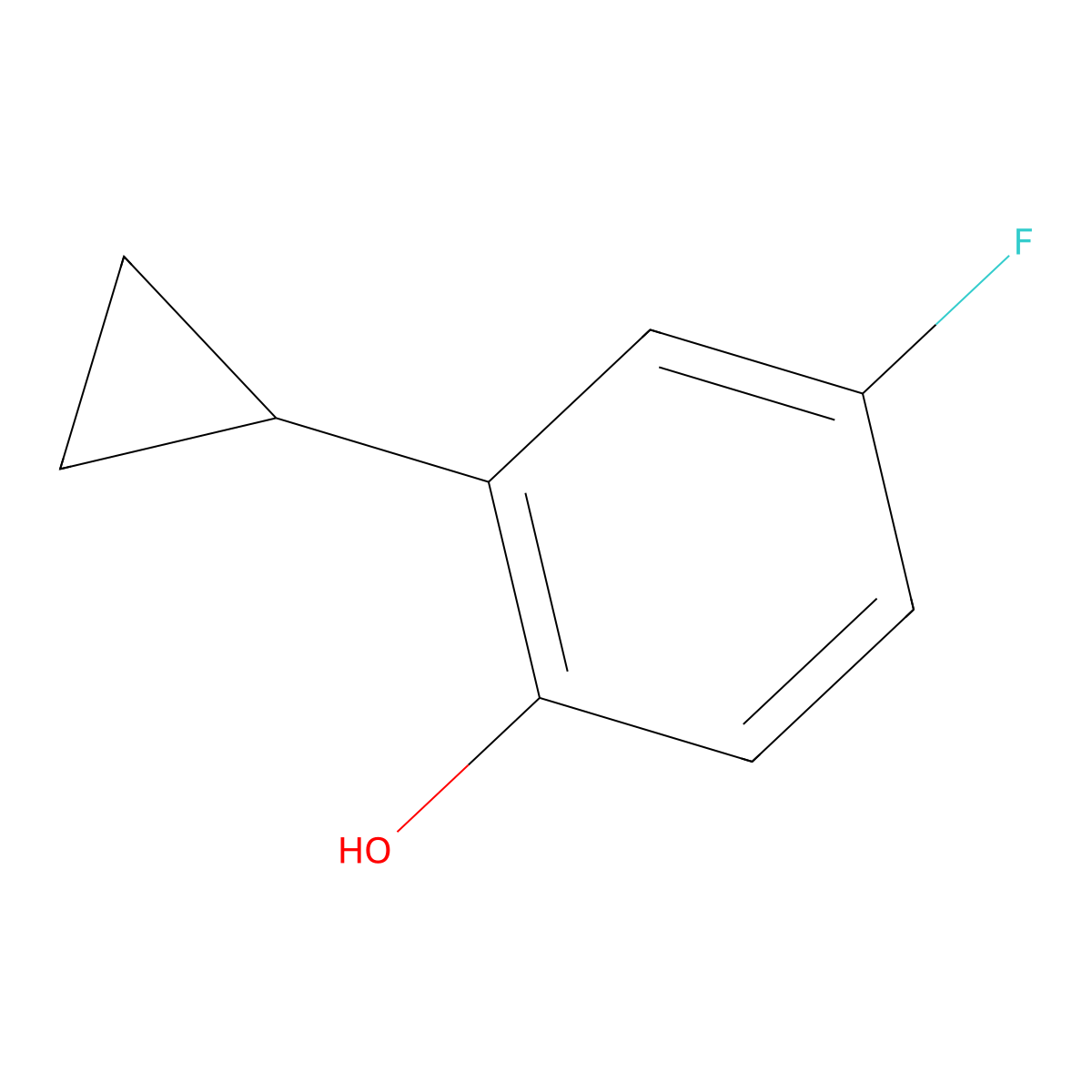 2-Cyclopropyl-4-fluorophenol molecular structure, CAS 1232774-27-4