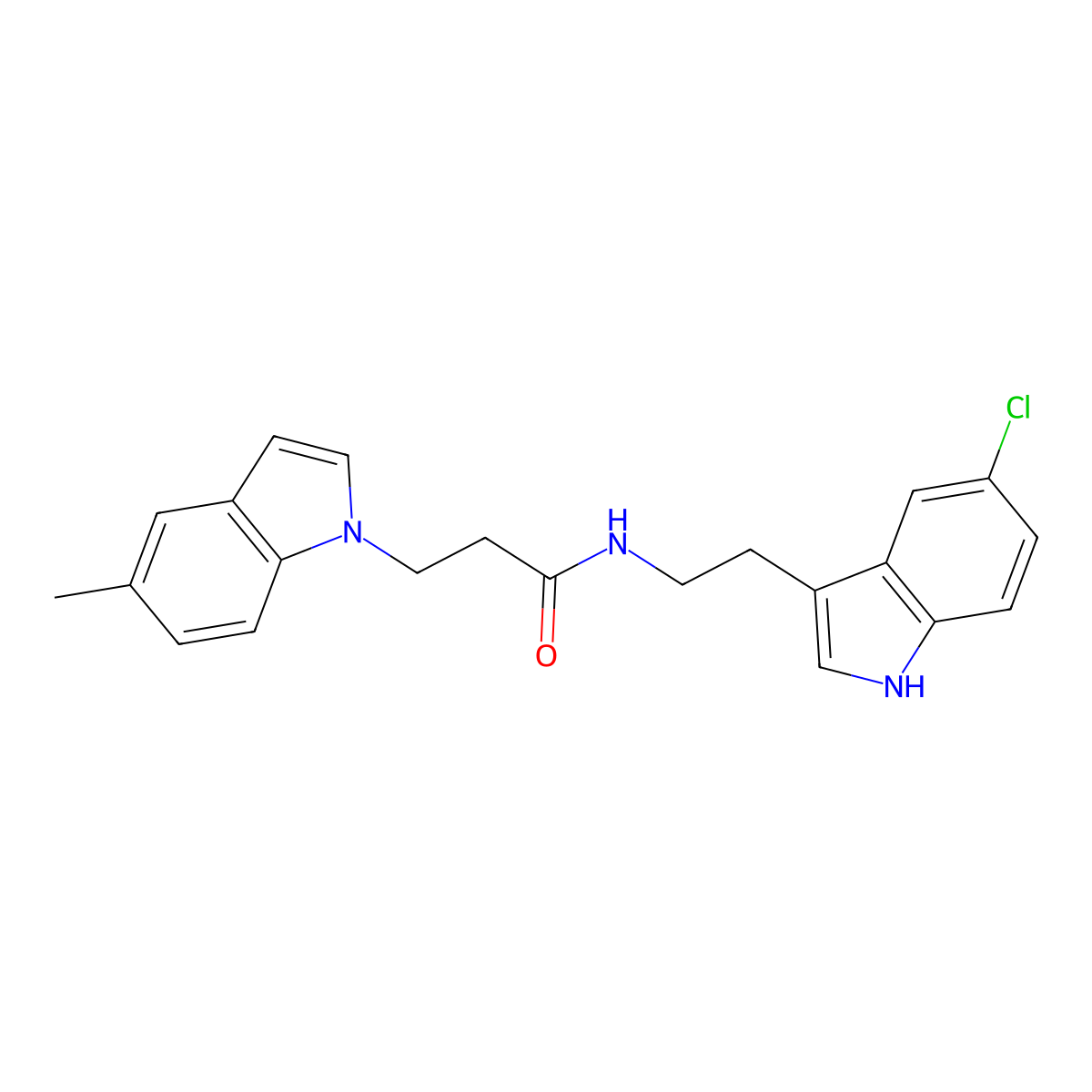 N-(2-(5-chloro-1H-indol-3-yl)ethyl)-3-(5-methyl-1H-indol-1-yl)propanamide molecular structure, CAS 1232776-34-9