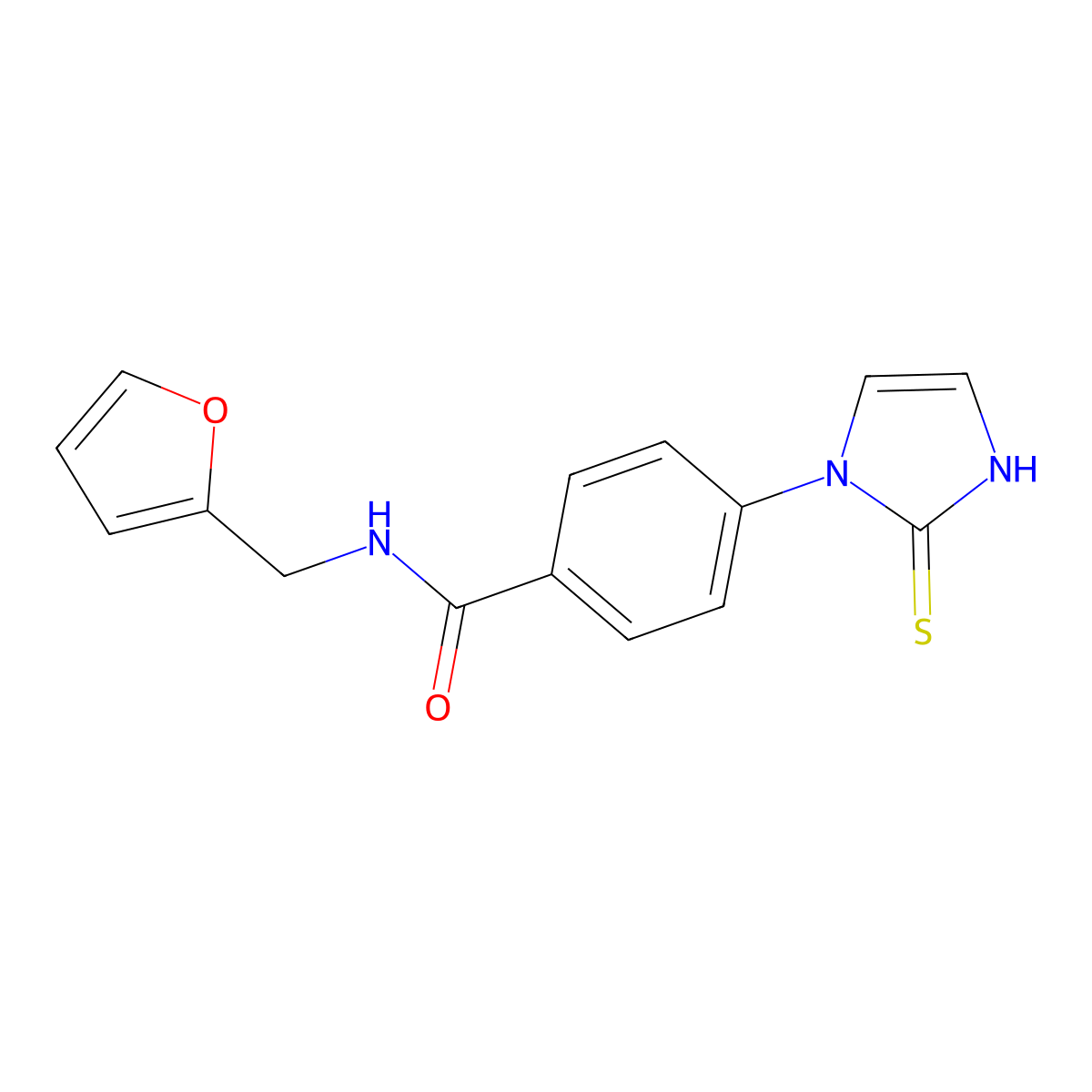 N-(furan-2-ylmethyl)-4-(2-thioxo-2,3-dihydro-1H-imidazol-1-yl)benzamide molecular structure, CAS 1232776-41-8