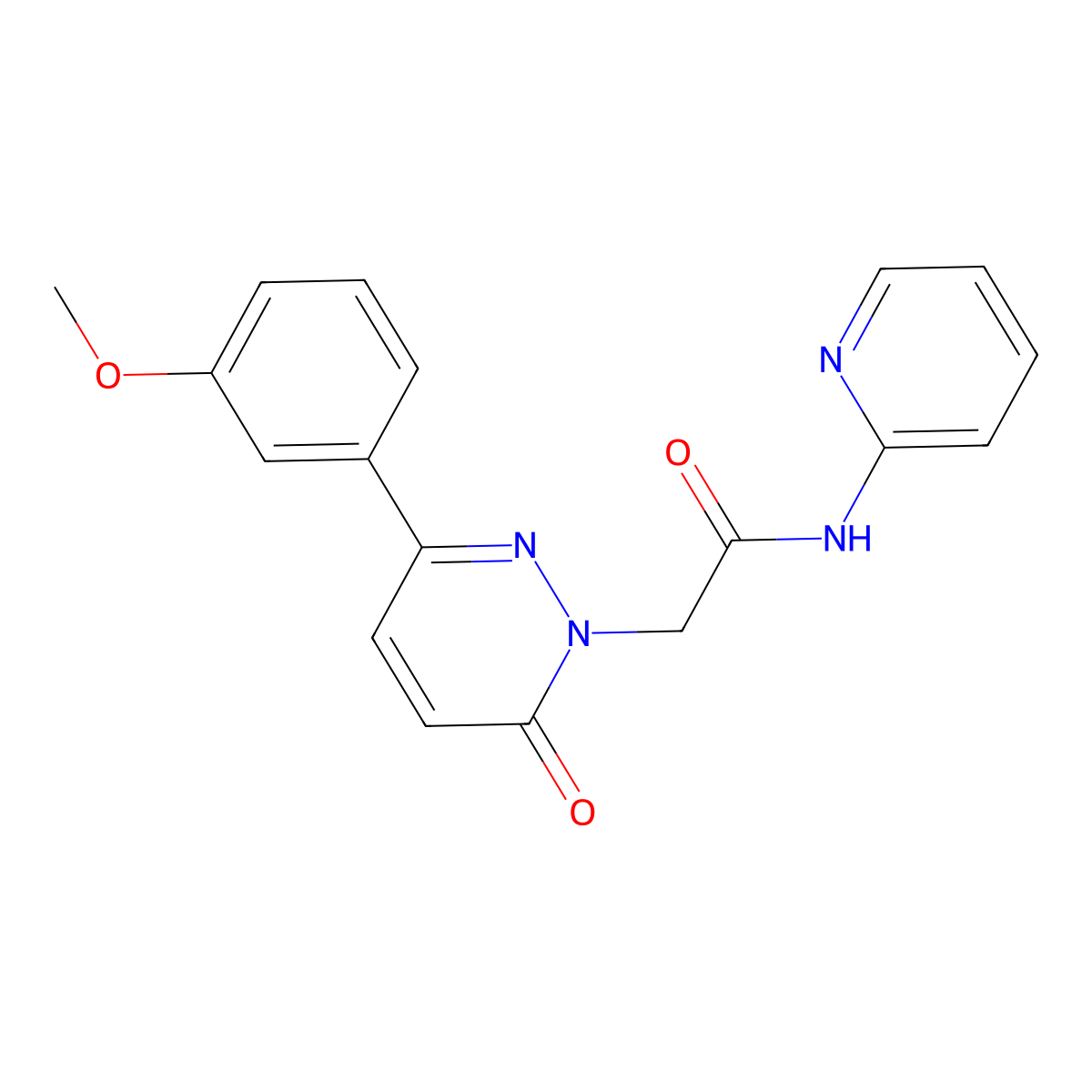 2-(3-(3-methoxyphenyl)-6-oxopyridazin-1(6H)-yl)-N-(pyridin-2-yl)acetamide molecular structure, CAS 1232776-55-4
