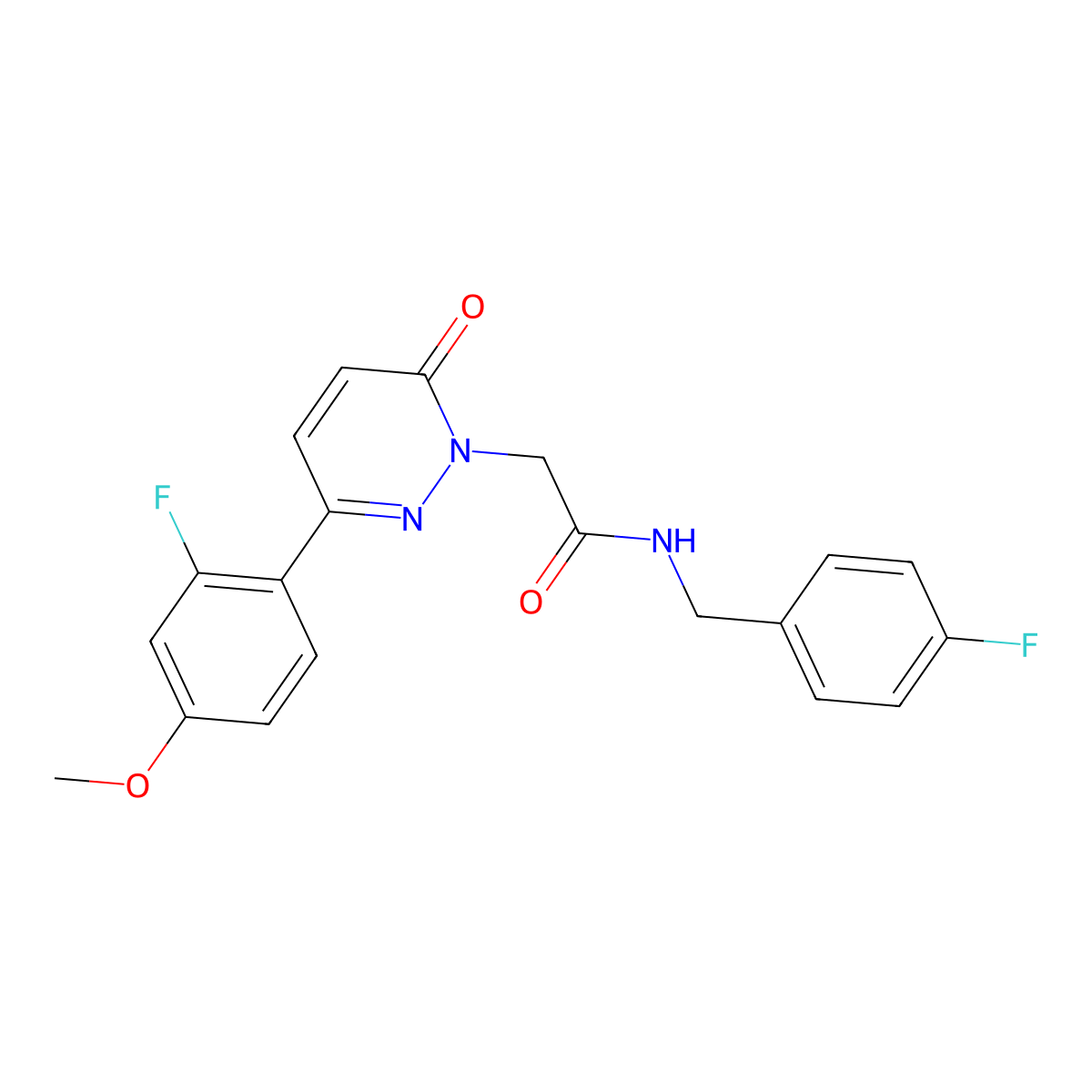 N-(4-fluorobenzyl)-2-[3-(2-fluoro-4-methoxyphenyl)-6-oxopyridazin-1(6H)-yl]acetamide molecular structure, CAS 1232776-79-2