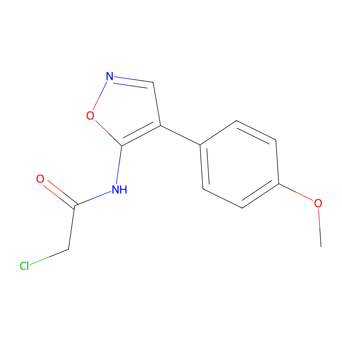 2-chloro-N-[4-(4-methoxyphenyl)-1,2-oxazol-5-yl]acetamide molecular structure, CAS 1232776-82-7