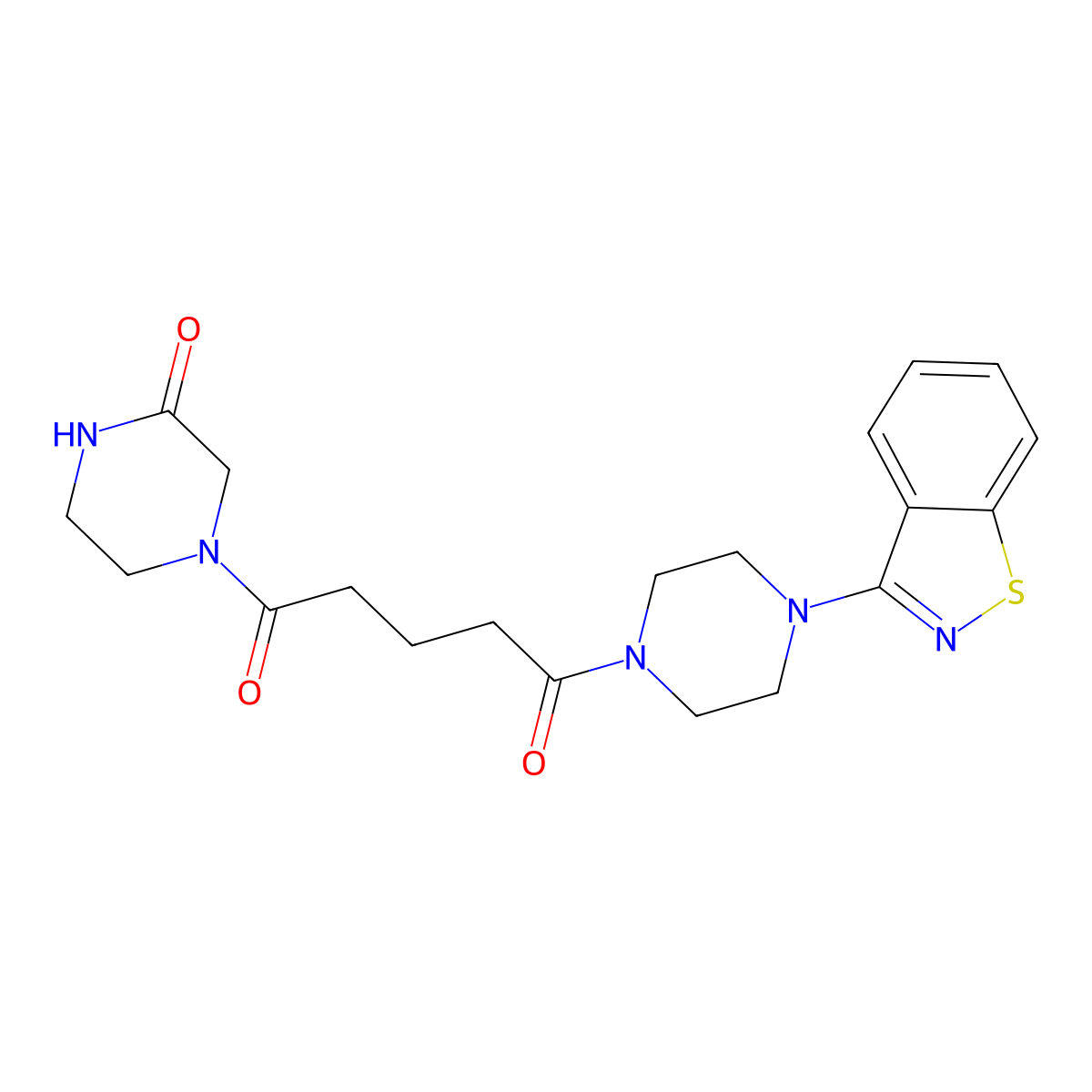 1-[4-(1,2-Benzothiazol-3-yl)piperazin-1-yl]-5-(3-oxopiperazin-1-yl)pentane-1,5-dione molecular structure, CAS 1232777-16-0