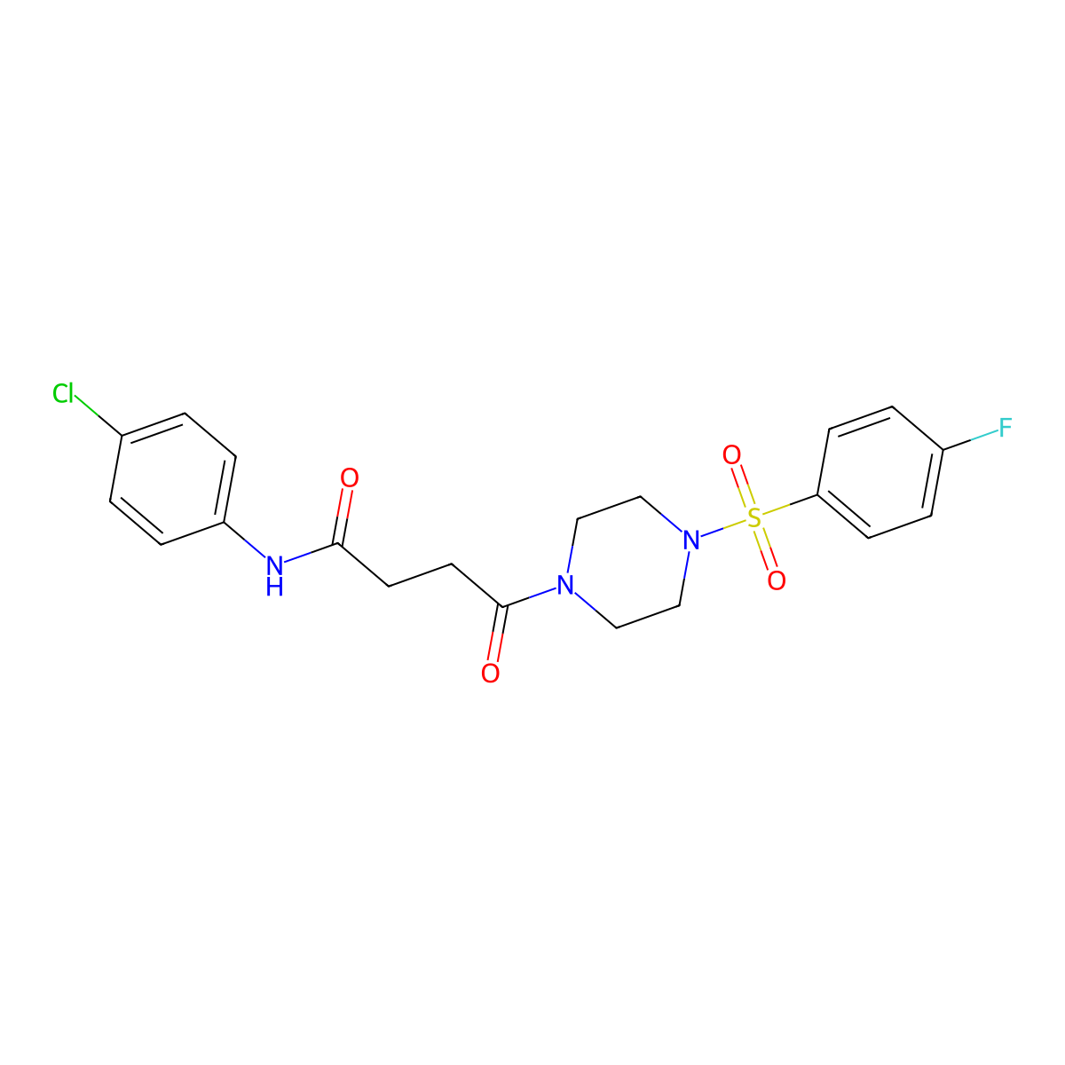 N-(4-chlorophenyl)-4-{4-[(4-fluorophenyl)sulfonyl]piperazin-1-yl}-4-oxobutanamide molecular structure, CAS 1232777-22-8