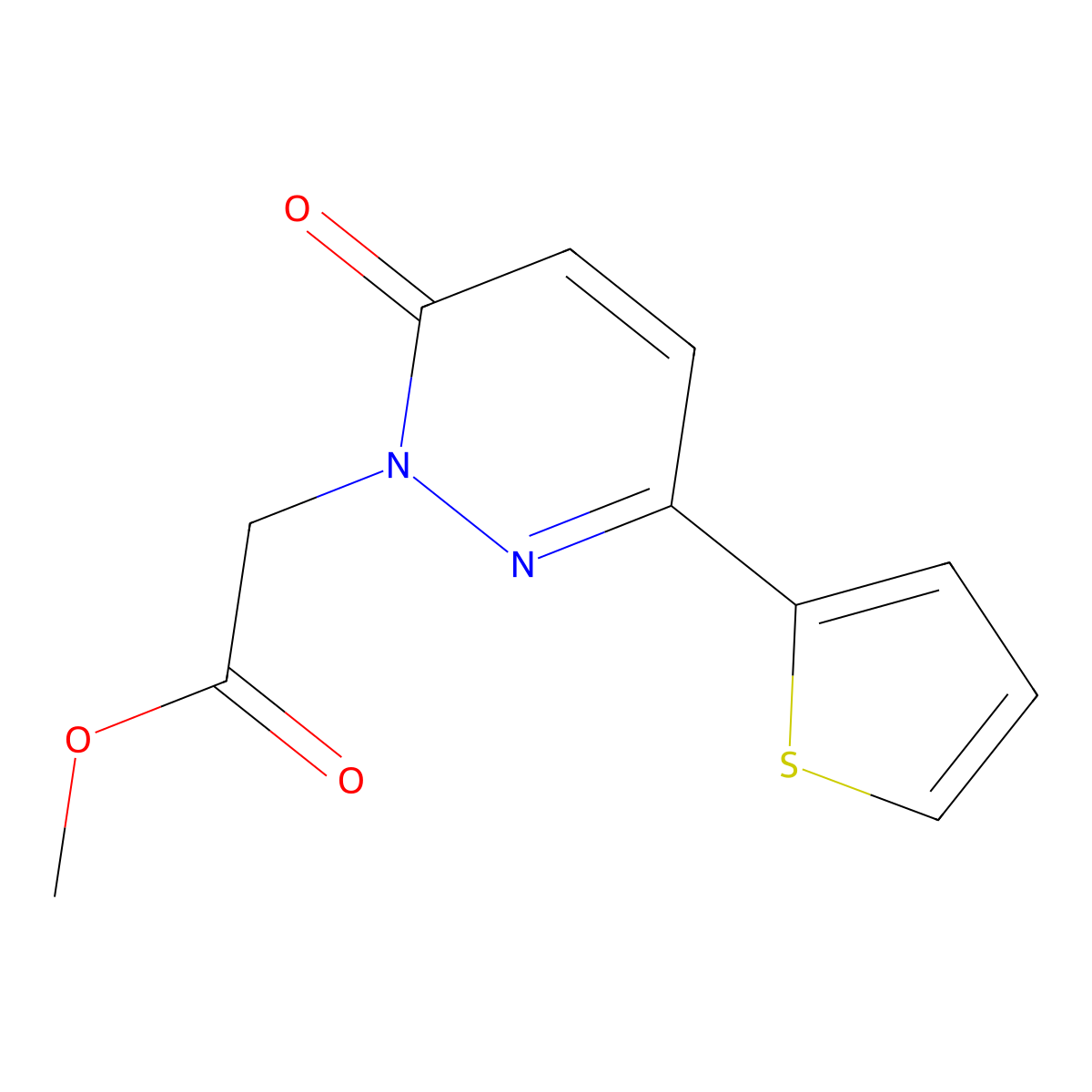 methyl [6-oxo-3-(thiophen-2-yl)pyridazin-1(6H)-yl]acetate molecular structure, CAS 1232777-28-4