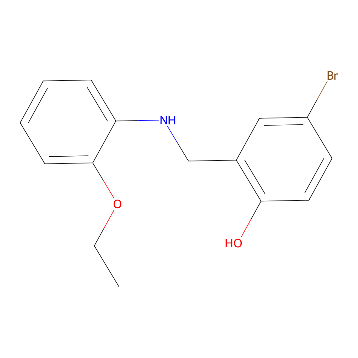 4-Bromo-2-{[(2-ethoxyphenyl)amino]methyl}phenol molecular structure, CAS 1232777-35-3
