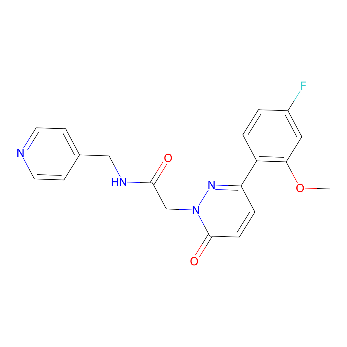 2-[3-(4-fluoro-2-methoxyphenyl)-6-oxopyridazin-1(6H)-yl]-N-(pyridin-4-ylmethyl)acetamide molecular structure, CAS 1232777-38-6