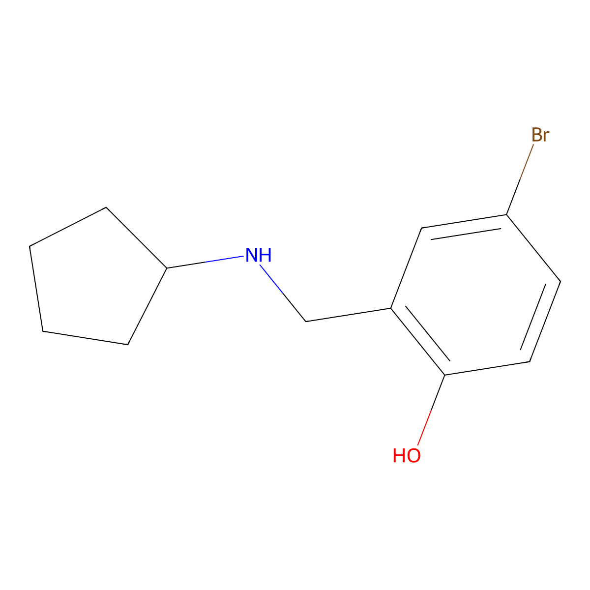 4-Bromo-2-[(cyclopentylamino)methyl]phenol molecular structure, CAS 1232777-69-3