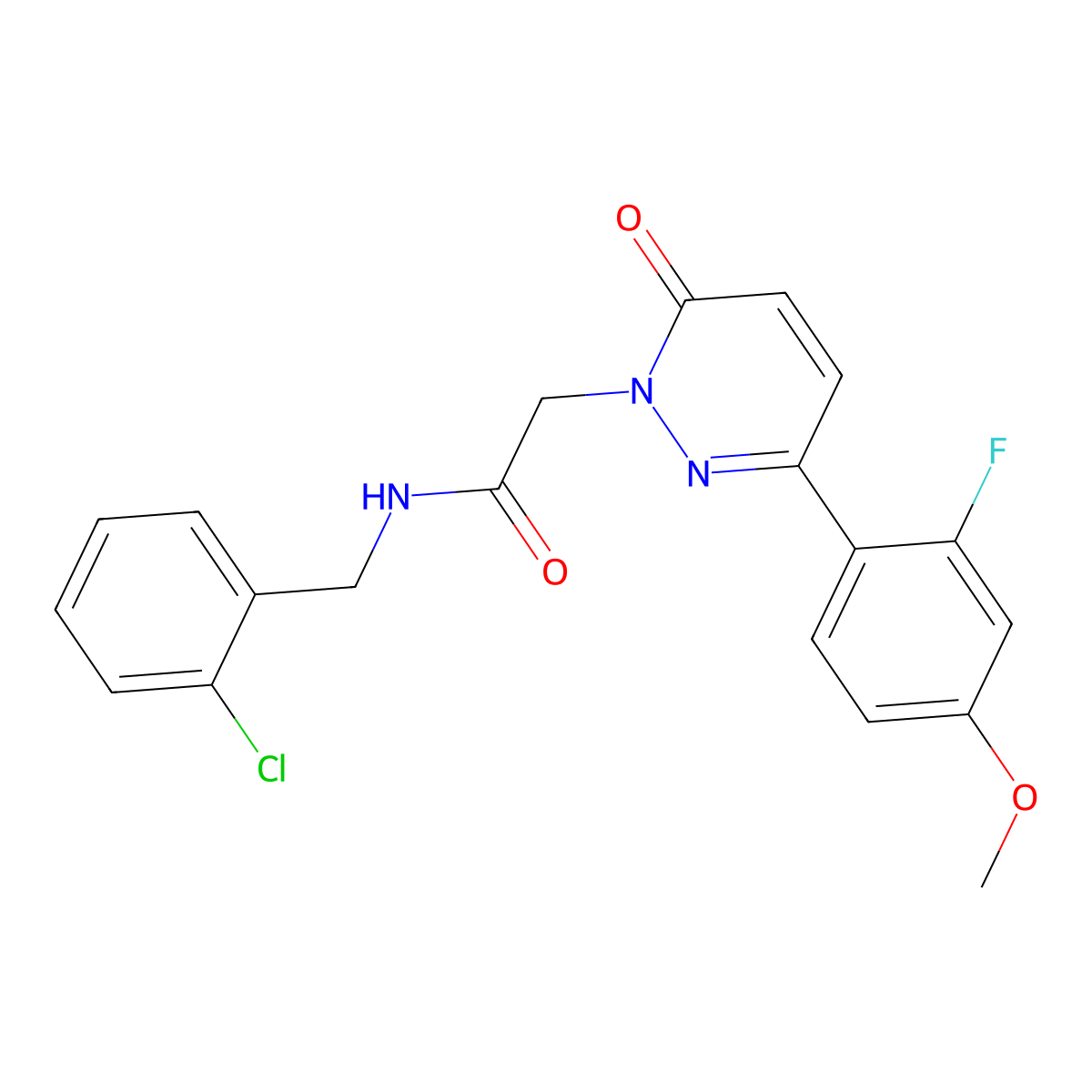 N-(2-chlorobenzyl)-2-[3-(2-fluoro-4-methoxyphenyl)-6-oxopyridazin-1(6H)-yl]acetamide molecular structure, CAS 1232777-72-8