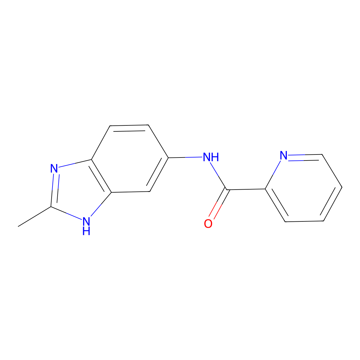 N-(2-methyl-1H-benzimidazol-5-yl)pyridine-2-carboxamide molecular structure, CAS 1232777-81-9