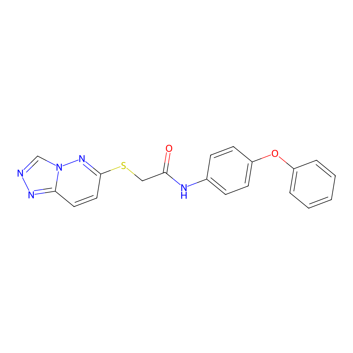 N-(4-phenoxyphenyl)-2-([1,2,4]triazolo[4,3-b]pyridazin-6-ylsulfanyl)acetamide molecular structure, CAS 1232777-88-6