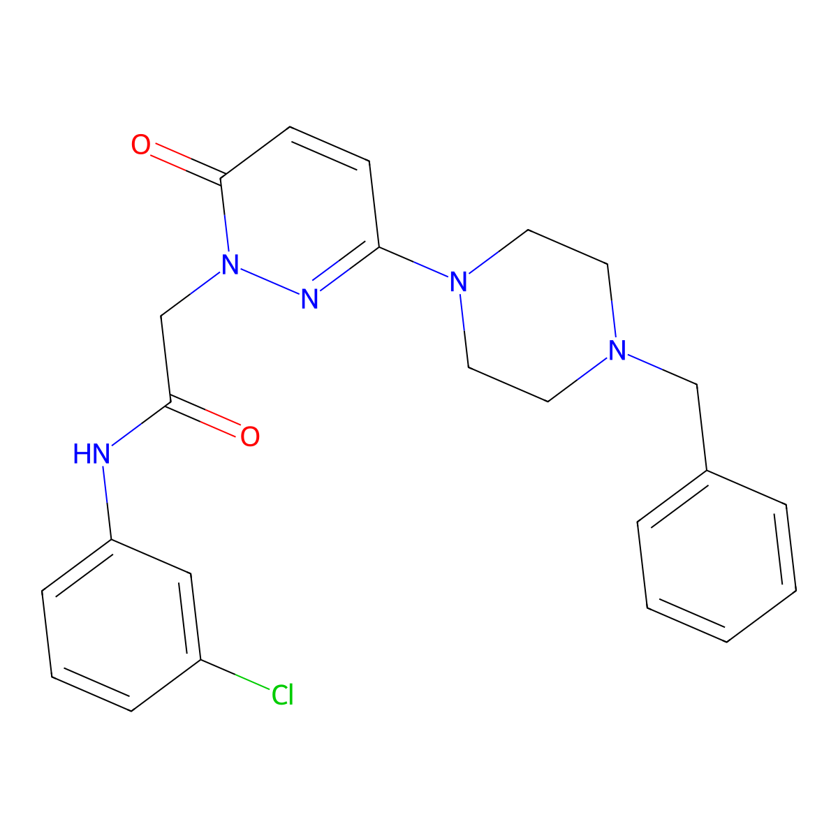 2-[3-(4-benzylpiperazin-1-yl)-6-oxopyridazin-1(6H)-yl]-N-(3-chlorophenyl)acetamide molecular structure, CAS 1232777-97-7