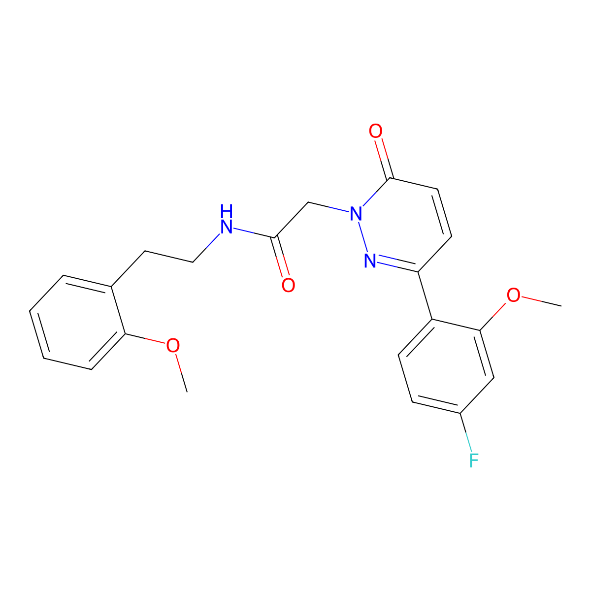 2-[3-(4-fluoro-2-methoxyphenyl)-6-oxopyridazin-1(6H)-yl]-N-[2-(2-methoxyphenyl)ethyl]acetamide molecular structure, CAS 1232778-20-9