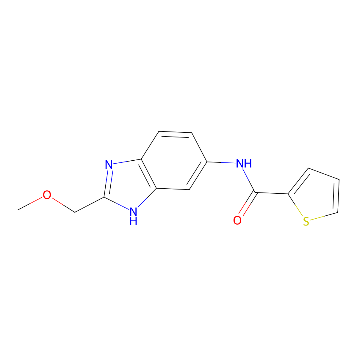 N-[2-(methoxymethyl)-1H-benzimidazol-5-yl]thiophene-2-carboxamide molecular structure, CAS 1232778-55-0
