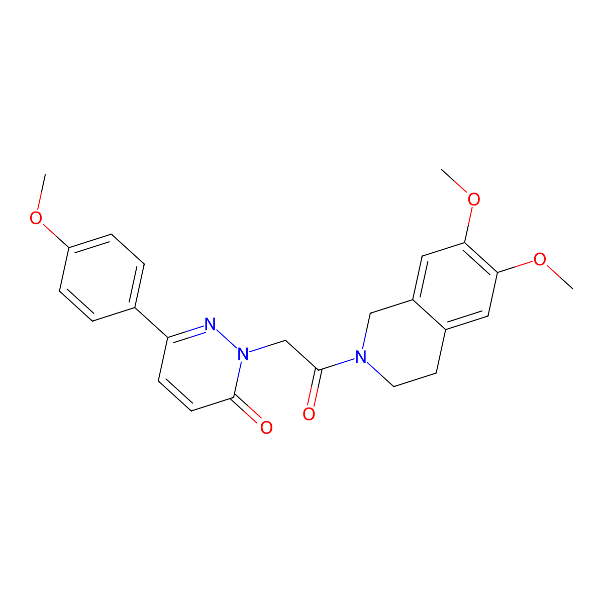 2-(2-(6,7-dimethoxy-3,4-dihydroisoquinolin-2(1H)-yl)-2-oxoethyl)-6-(4-methoxyphenyl)pyridazin-3(2H)-one molecular structure, CAS 1232779-11-1
