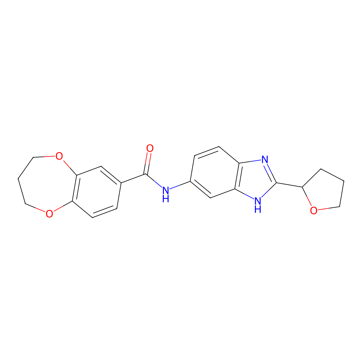 N-[2-(tetrahydrofuran-2-yl)-1H-benzimidazol-5-yl]-3,4-dihydro-2H-1,5-benzodioxepine-7-carboxamide molecular structure, CAS 1232779-62-2