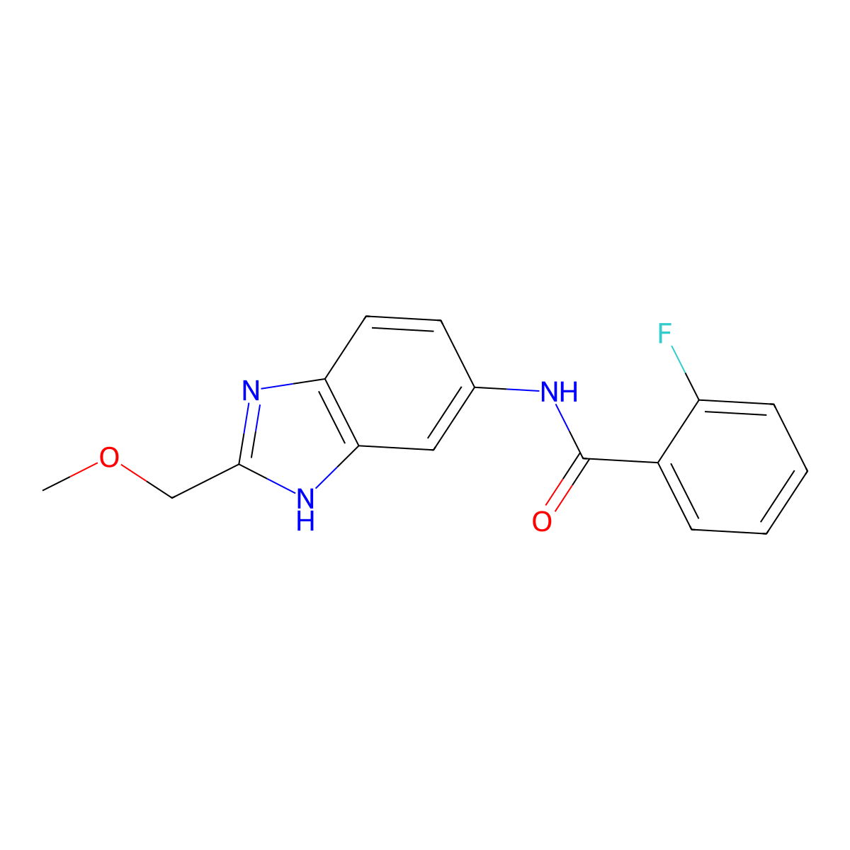 2-fluoro-N-[2-(methoxymethyl)-1H-benzimidazol-5-yl]benzamide molecular structure, CAS 1232779-69-9