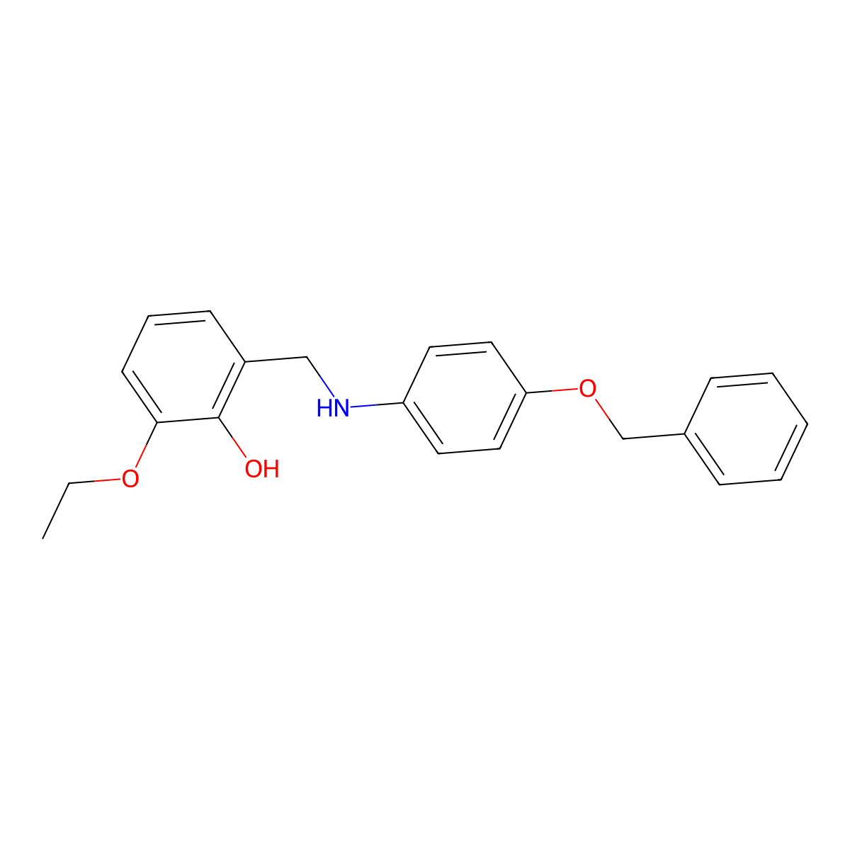 2-({[4-(Benzyloxy)phenyl]amino}methyl)-6-ethoxyphenol molecular structure, CAS 1232779-70-2