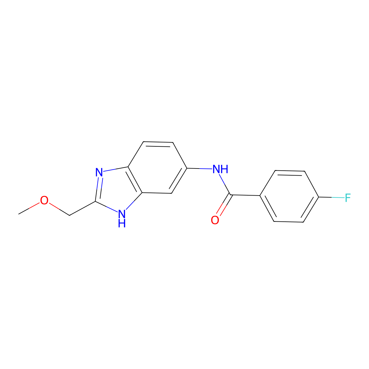 4-fluoro-N-[2-(methoxymethyl)-1H-benzimidazol-5-yl]benzamide molecular structure, CAS 1232779-80-4