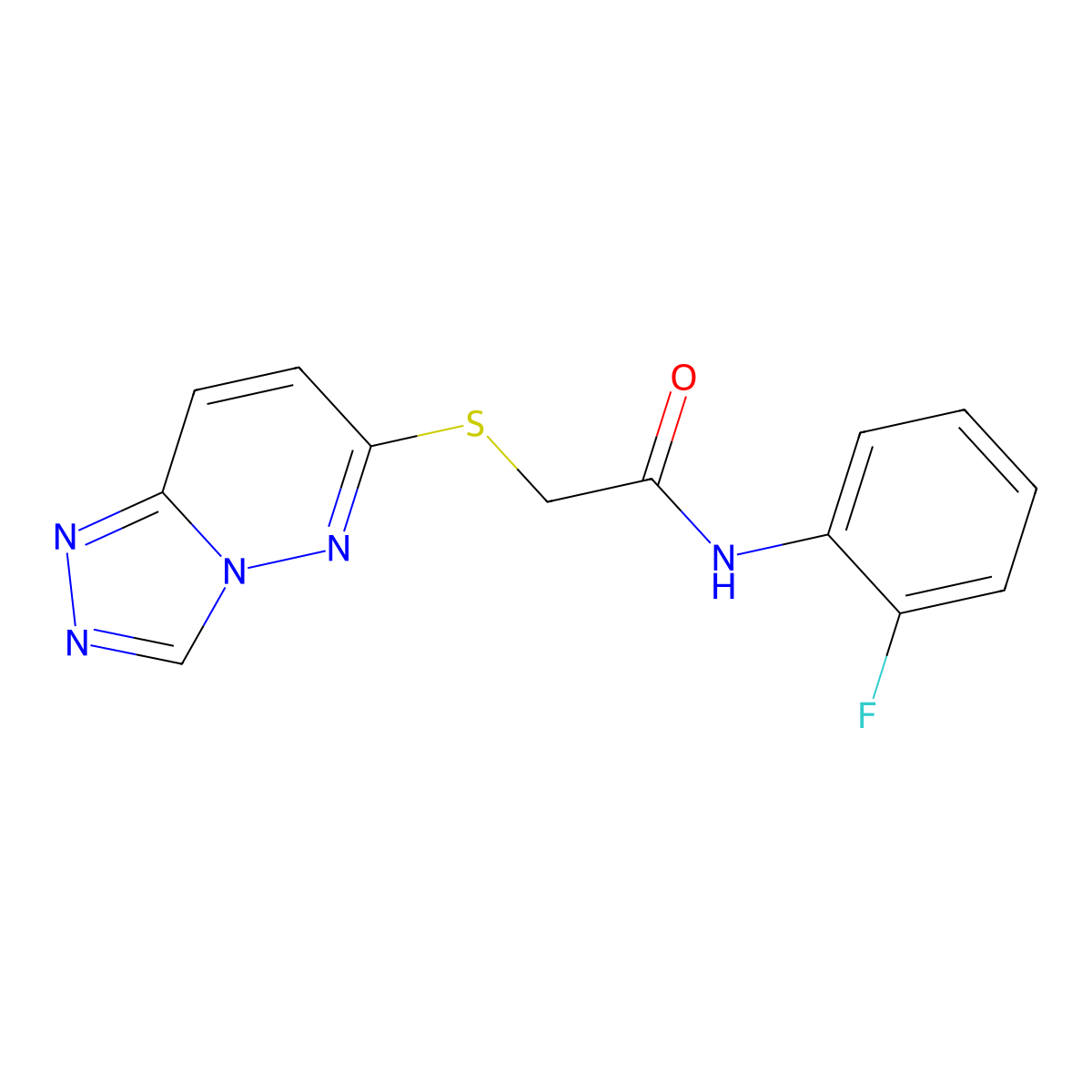 N-(2-fluorophenyl)-2-([1,2,4]triazolo[4,3-b]pyridazin-6-ylsulfanyl)acetamide molecular structure, CAS 1232779-96-2
