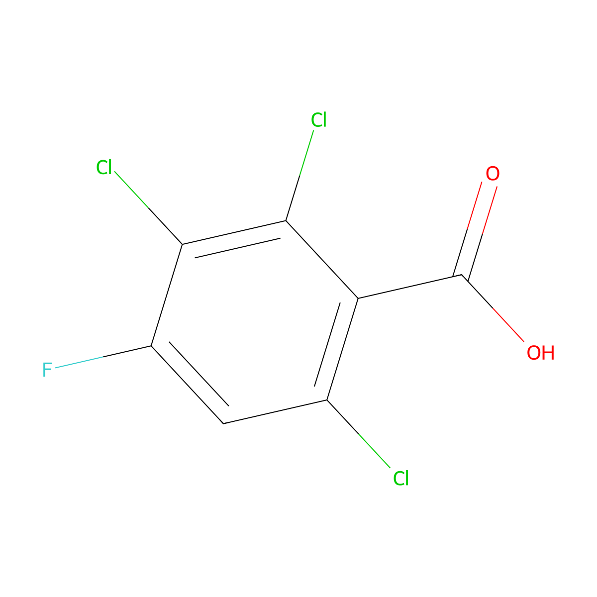 2,3,6-Trichloro-4-fluorobenzoic acid molecular structure, CAS 123278-04-6
