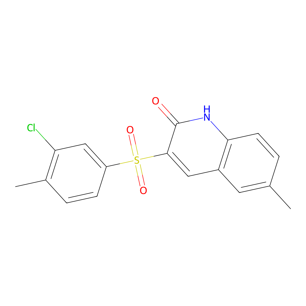 3-[(3-chloro-4-methylphenyl)sulfonyl]-6-methylquinolin-2(1H)-one molecular structure, CAS 1232780-07-2