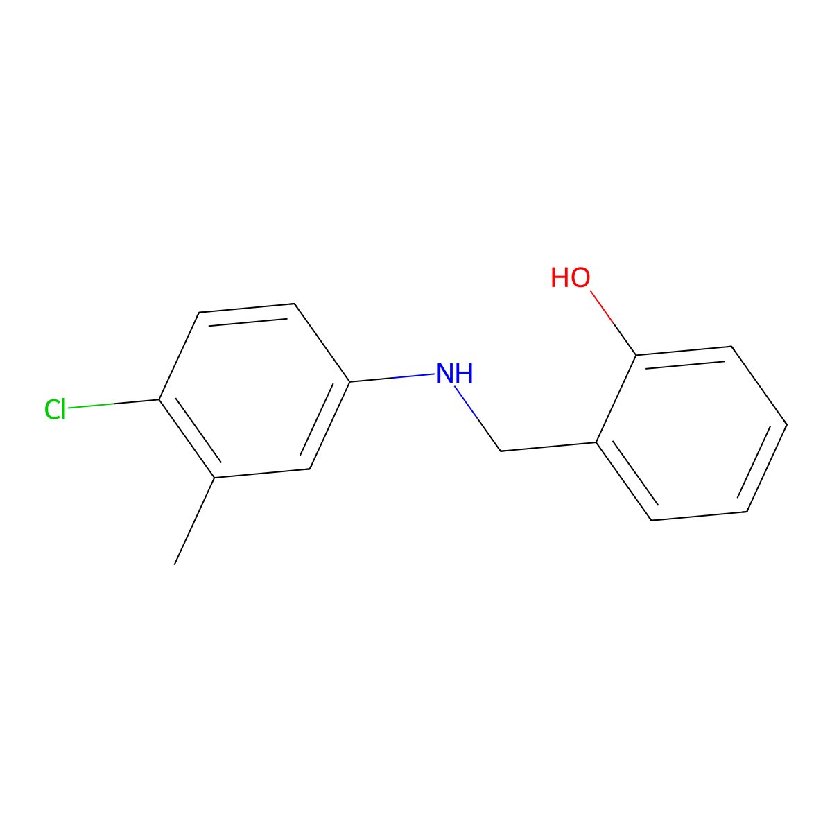 2-{[(4-Chloro-3-methylphenyl)amino]methyl}phenol molecular structure, CAS 1232780-18-5