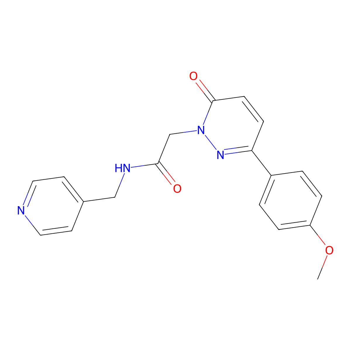 2-(3-(4-methoxyphenyl)-6-oxopyridazin-1(6H)-yl)-N-(pyridin-4-ylmethyl)acetamide molecular structure, CAS 1232780-37-8