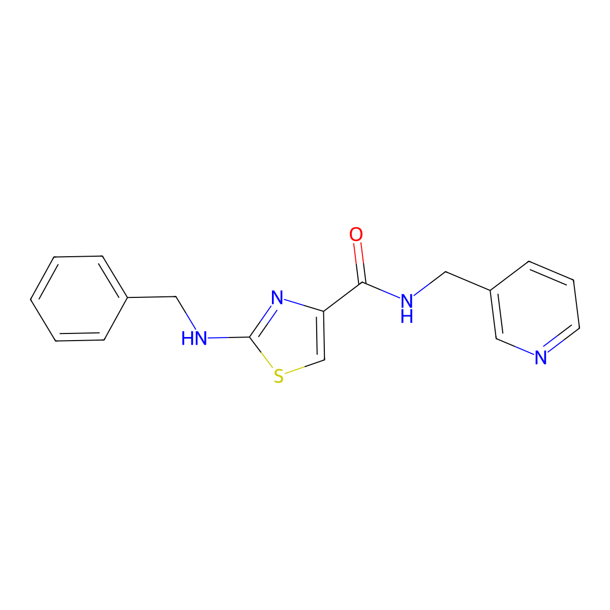 2-(benzylamino)-N-(3-pyridylmethyl)-1,3-thiazole-4-carboxamide molecular structure, CAS 1232780-45-8