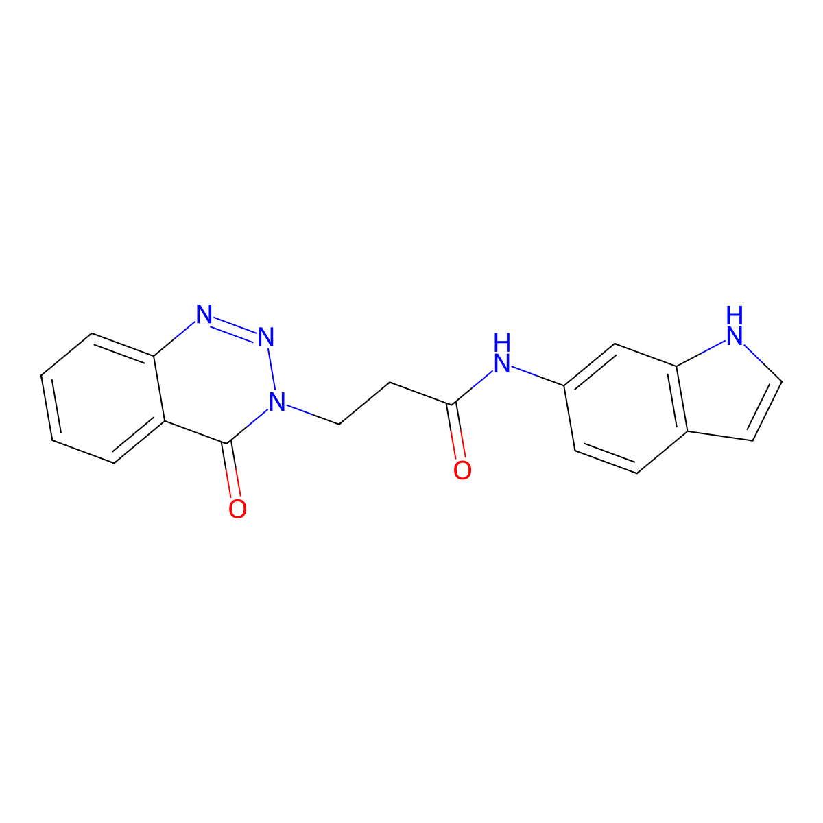 N-(1H-indol-6-yl)-3-(4-oxo-1,2,3-benzotriazin-3(4H)-yl)propanamide molecular structure, CAS 1232780-46-9