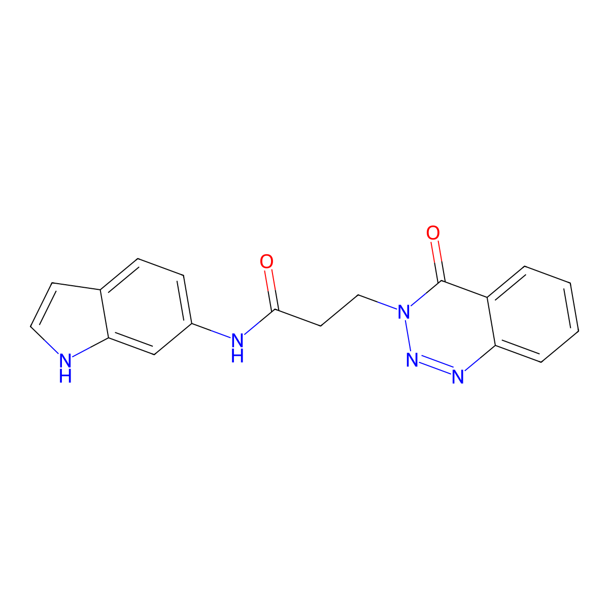 N-(1H-indol-6-yl)-3-(4-oxo-1,2,3-benzotriazin-3(4H)-yl)propanamide molecular structure, CAS 1232780-46-9