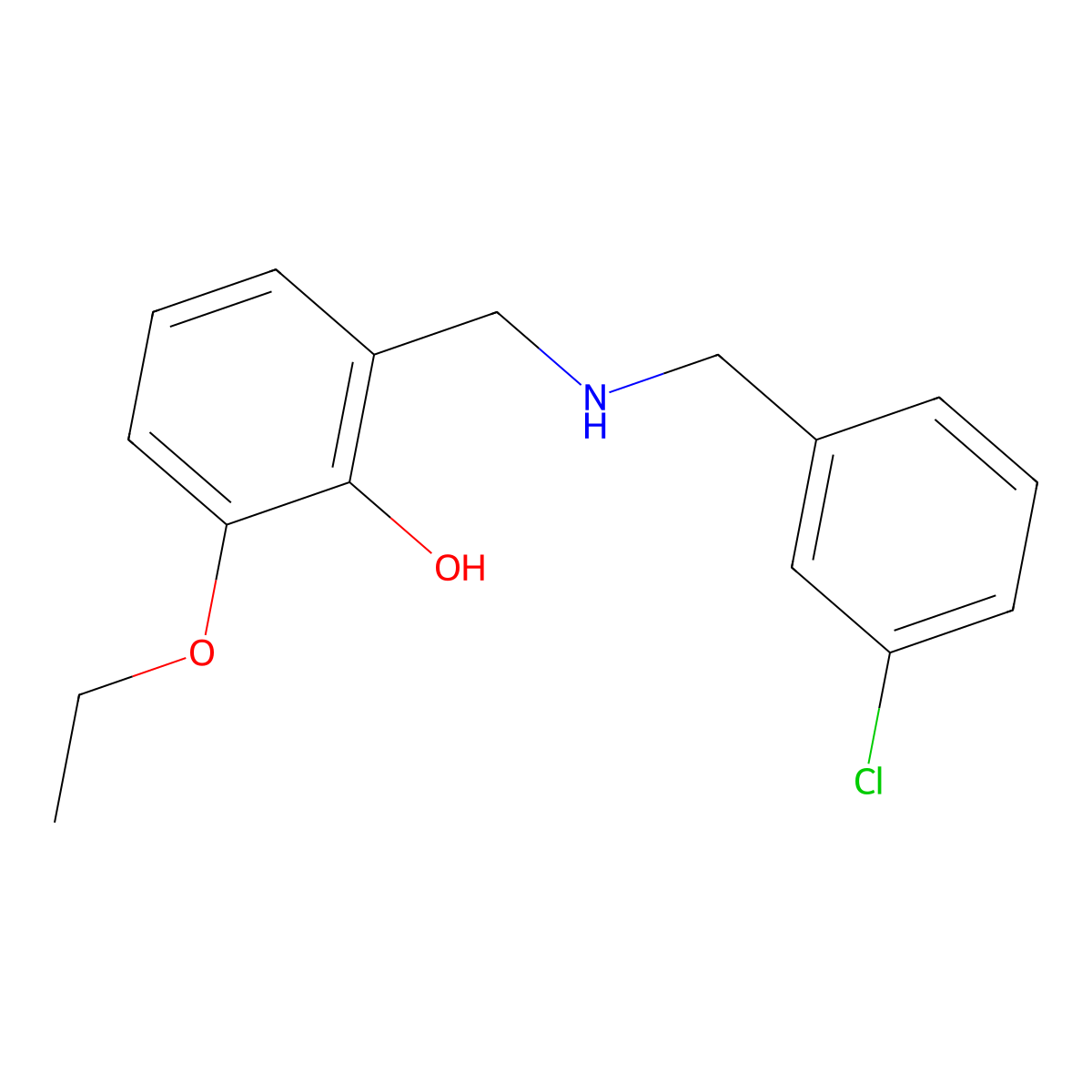 2-{[(3-Chlorobenzyl)amino]methyl}-6-ethoxyphenol molecular structure, CAS 1232780-48-1