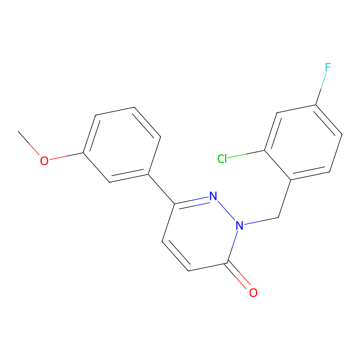2-(2-chloro-4-fluorobenzyl)-6-(3-methoxyphenyl)pyridazin-3(2H)-one molecular structure, CAS 1232780-50-5