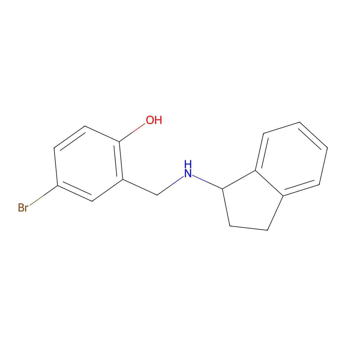 4-bromo-2-[(2,3-dihydro-1H-inden-1-ylamino)methyl]phenol molecular structure, CAS 1232780-64-1