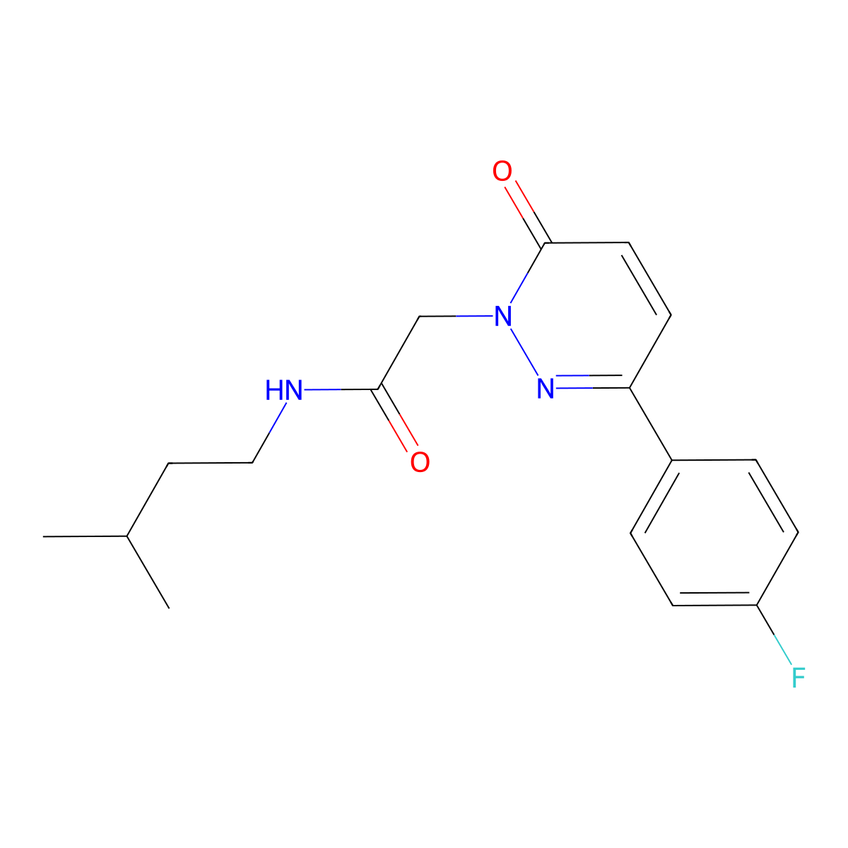 2-[3-(4-fluorophenyl)-6-oxo-1(6H)-pyridazinyl]-N~1~-isopentylacetamide molecular structure, CAS 1232780-99-2
